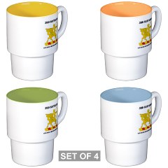 3B6FAR - M01 - 03 - DUI - 3rd Battalion - 6th Field Artillery Regiment with Text Stackable Mug Set (4 mugs) - Click Image to Close