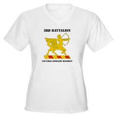 3B6FAR - A01 - 04 - DUI - 3rd Battalion - 6th Field Artillery Regiment with Text Women's V-Neck T-Shirt