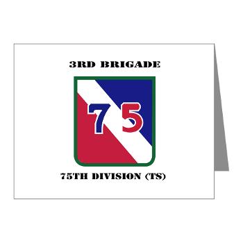 3B75DTS - M01 - 02 - SSI - 3rd Brigade, 75th Division (TS) with Text - Note Cards (Pk of 20)