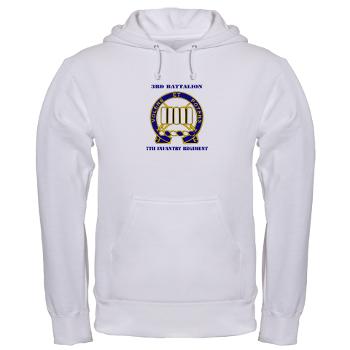 3B7IR - A01 - 03 - DUI - 3rd Battalion 7th Infantry Regiment with Text - Hooded Sweatshirt