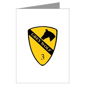 3BCT - M01 - 02 - DUI - 3rd Infantry BCT - Grey Wolf - Greeting Cards (Pk of 20) - Click Image to Close