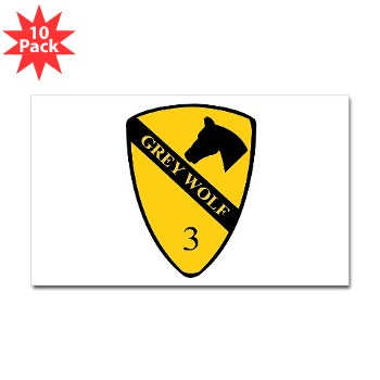 3BCT - M01 - 01 - DUI - 3rd Infantry BCT - Grey Wolf - Sticker (Rectangle 10 pk) - Click Image to Close