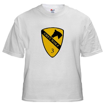 3BCT - A01 - 04 - DUI - 3rd Infantry BCT - Grey Wolf - White t-Shirt