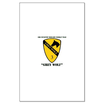3BCT - M01 - 02 - DUI - 3rd Infantry BCT - Grey Wolf with Text - Large Poster