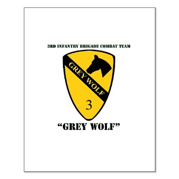3BCT - M01 - 02 - DUI - 3rd Infantry BCT - Grey Wolf with Text - Small Poster