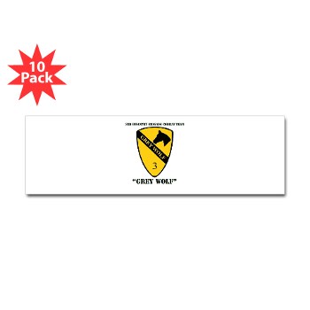 3BCT - M01 - 01 - DUI - 3rd Infantry BCT - Grey Wolf with Text - Sticker (Bumper 10 pk) - Click Image to Close