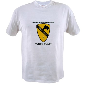 3BCT - A01 - 04 - DUI - 3rd Infantry BCT - Grey Wolf with Text - Value T-shirt