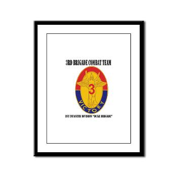 3BCT1IDDB - M01 - 02 - DUI - 3BCT - 1st Infantry Division - Duke Brigade with Text - Framed Panel Print