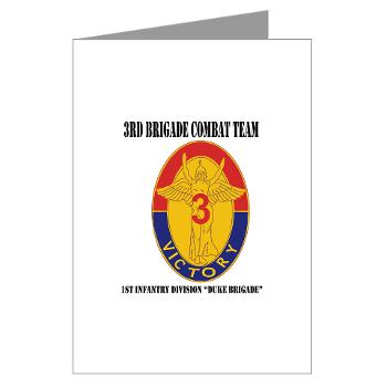 3BCT1IDDB - M01 - 02 - DUI - 3BCT - 1st Infantry Division - Duke Brigade with Text - Greeting Cards (Pk of 20)