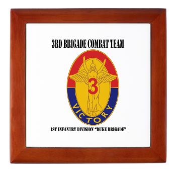 3BCT1IDDB - M01 - 03 - DUI - 3BCT - 1st Infantry Division - Duke Brigade with Text - Keepsake Box