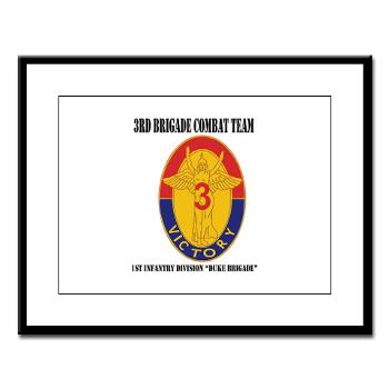 3BCT1IDDB - M01 - 02 - DUI - 3BCT - 1st Infantry Division - Duke Brigade with Text - Large Framed Print
