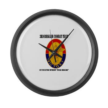 3BCT1IDDB - M01 - 03 - DUI - 3BCT - 1st Infantry Division - Duke Brigade with Text - Large Wall Clock - Click Image to Close