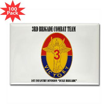 3BCT1IDDB - M01 - 01 - DUI - 3BCT - 1st Infantry Division - Duke Brigade with Text - Rectangle Magnet (100 pack) - Click Image to Close
