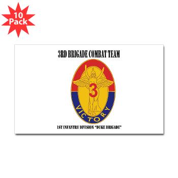3BCT1IDDB - M01 - 01 - DUI - 3BCT - 1st Infantry Division - Duke Brigade with Text - Sticker (Rectangle 10 pk)