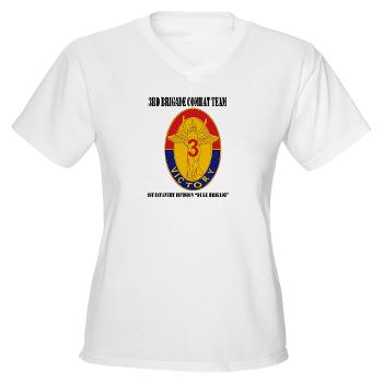 3BCT1IDDB - A01 - 04 - DUI - 3BCT - 1st Infantry Division - Duke Brigade with Text - Women's V-Neck T-Shirt