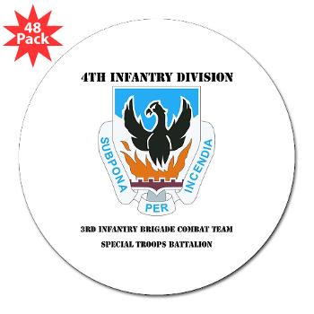 3BCTSTB - M01 - 01 - DUI - 3rd Brigade Combat Team - Special Troops Battalion with Text - 3" Lapel Sticker (48 pk)