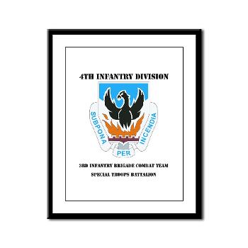3BCTSTB - M01 - 02 - DUI - 3rd Brigade Combat Team - Special Troops Battalion with Text - Framed Panel Print