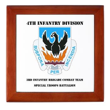 3BCTSTB - M01 - 03 - DUI - 3rd Brigade Combat Team - Special Troops Battalion with Text - Keepsake Box