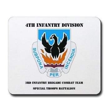 3BCTSTB - M01 - 03 - DUI - 3rd Brigade Combat Team - Special Troops Battalion with Text - Mousepad