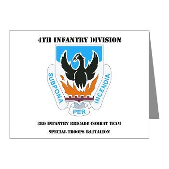 3BCTSTB - M01 - 02 - DUI - 3rd Brigade Combat Team - Special Troops Battalion with Text - Note Cards (Pk of 20)