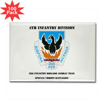 3BCTSTB - M01 - 01 - DUI - 3rd Brigade Combat Team - Special Troops Battalion with Text - Rectangle Magnet (100 pack)