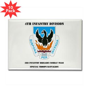 3BCTSTB - M01 - 01 - DUI - 3rd Brigade Combat Team - Special Troops Battalion with Text - Rectangle Magnet (10 pack)
