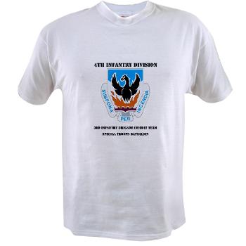 3BCTSTB - A01 - 04 - DUI - 3rd Brigade Combat Team - Special Troops Battalion with Text - Value T-Shirt