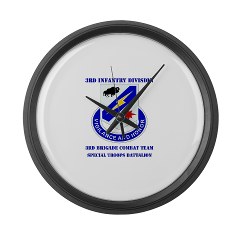 3BCTSTB - M01 - 03 - DUI - 3rd BCT - Special Troops Bn with Text Large Wall Clock
