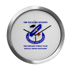 3BCTSTB - M01 - 03 - DUI - 3rd BCT - Special Troops Bn with Text Modern Wall Clock