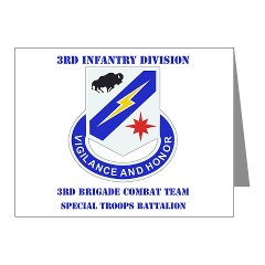 3BCTSTB - M01 - 02 - DUI - 3rd BCT - Special Troops Bn with Text Note Cards (Pk of 20)