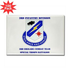 3BCTSTB - M01 - 01 - DUI - 3rd BCT - Special Troops Bn with Text Rectangle Magnet (100 pack)