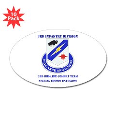 3BCTSTB - M01 - 01 - DUI - 3rd BCT - Special Troops Bn with Text Sticker (Oval 10 pk)