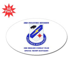 3BCTSTB - M01 - 01 - DUI - 3rd BCT - Special Troops Bn with Text Sticker (Oval 50 pk)