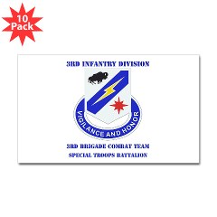 3BCTSTB - M01 - 01 - DUI - 3rd BCT - Special Troops Bn with Text Sticker (Rectangle 10 pk)