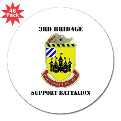 3BSB - M01 - 01 - DUI - 3rd Brigade Support Battalion with text - 3" Lapel Sticker (48 pk)