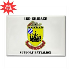 3BSB - M01 - 01 - DUI - 3rd Brigade Support Battalion with text - Rectangle Magnet (100 pack)