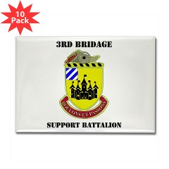 BSB - M01 - 01 - DUI - 3rd Brigade Support Battalion with text - Rectangle Magnet (10 pack)