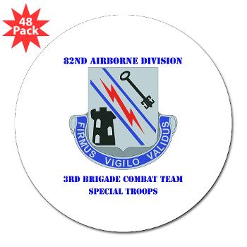 3BSTB - M01 - 01 - DUI - 3rd Bde - Special Troops Bn with Text 3" Lapel Sticker (48 pk)