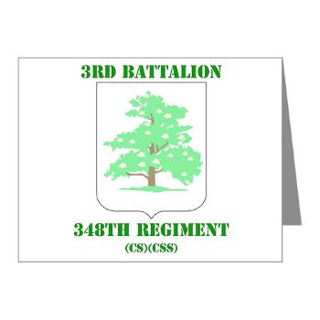 3Bn348RCSCSS - M01 - 02 - DUI - 3rd Bn - 348th Regt (CS/CSS) with Text - Note Cards (Pk of 20) - Click Image to Close