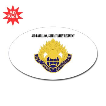 3Bn58AR - M01 - 01 - 3rd Battalion, 58th Aviation Regiment with Text - Sticker (Oval 50 pk)