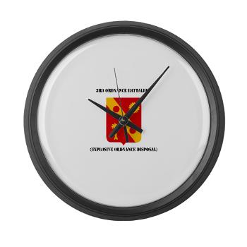 3EOD - M01 - 03 - 3rd Explosive Ordnance Disposal with Text Large Wall Clock - Click Image to Close