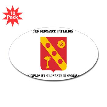 3EOD - M01 - 01 - 3rd Explosive Ordnance Disposal with Text Sticker (Oval 10 pk)