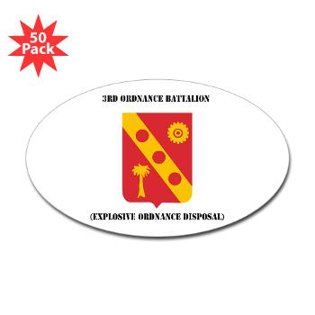3EOD - M01 - 01 - 3rd Explosive Ordnance Disposal with Text Sticker (Oval 50 pk)