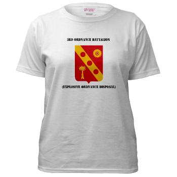 3EOD - A01 - 04 - 3rd Explosive Ordnance Disposal with Text Women's T-Shirt - Click Image to Close