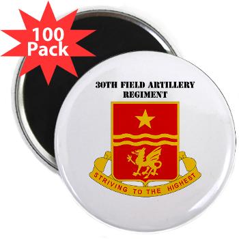 30FAR - M01 - 01 - DUI - 30th Field Artillery Regiment with Text 2.25" Magnet (100 pack)