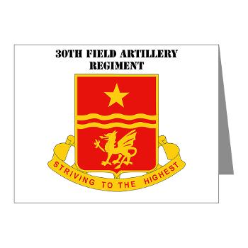 30FAR - M01 - 02 - DUI - 30th Field Artillery Regiment with Text Note Cards (Pk of 20) - Click Image to Close