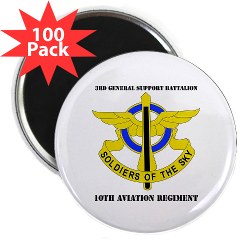 3GSB10AR - M01 - 01 - DUI - 3rd GS Bn - 10th Aviation Regiment with Text 2.25" Magnet (100 pack)