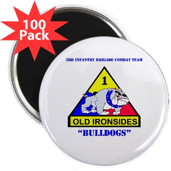 3IBCTB - M01 - 01 - DUI - 3rd Infantry BCT with Text 2.25"\ Magnet (100 pack) - Click Image to Close