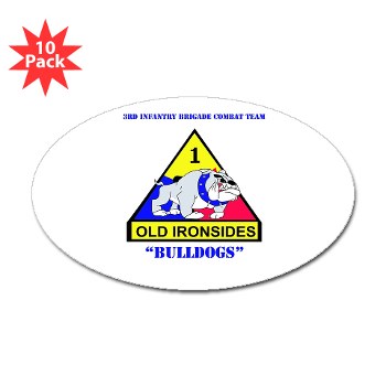 3IBCTB - M01 - 01 - DUI - 3rd Infantry BCT with Text Sticker (Oval 10 pk) - Click Image to Close