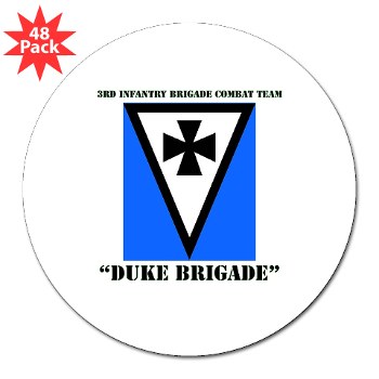 3IBCTDB - M01 - 01 - DUI - 3rd IBCT - Duke Brigade with Text 3" Lapel Sticker (48 pk) - Click Image to Close